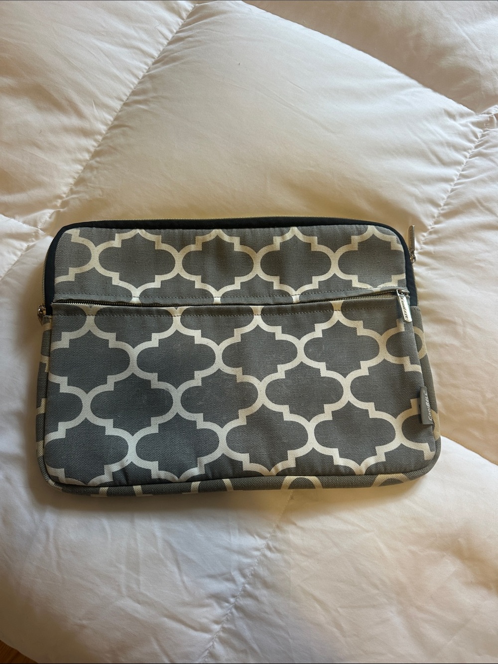 Gray and White Geometric MacBook Sleeve Case